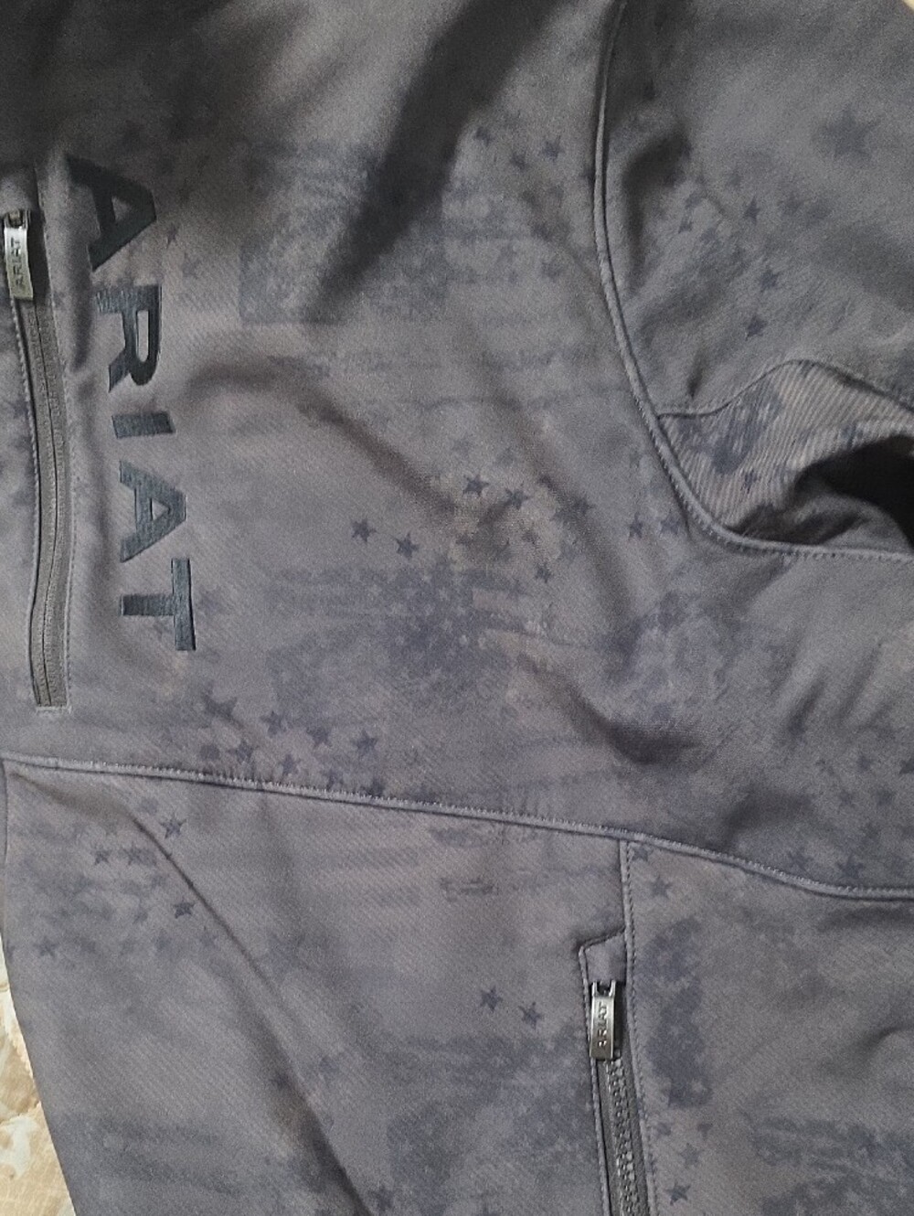 Ariat Men's Green  Gray Patterned Full-Zip Performance Jacket - Picture 9 of 9